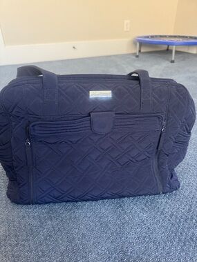 Vera Bradley Quilted Navy Tote/Travel Bag